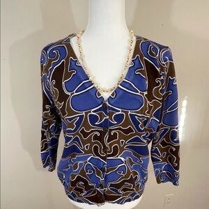 Fever sz med button front cardigan abstract print